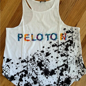 NWT Terez / Peloton white splatter tank size XL